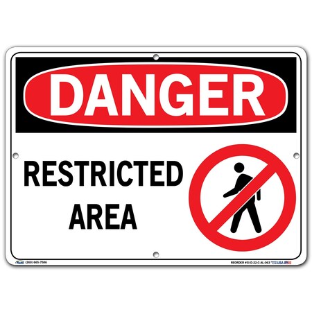 Vestil Aluminum Sign, 10-1/2" H, 14-1/2" W, Aluminum, Rectangle, English, SI-D-22-C-AL-063 SI-D-22-C-AL-063